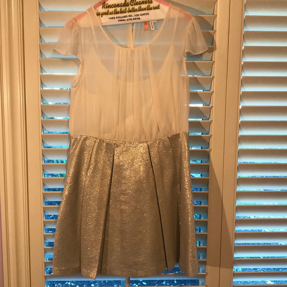 White and gold dress